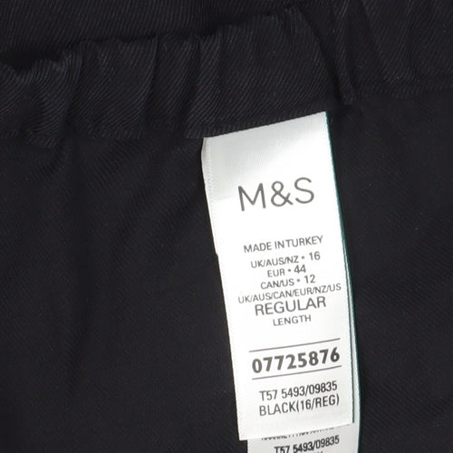 Marks and Spencer Women's Black Trousers UK 16 Regular