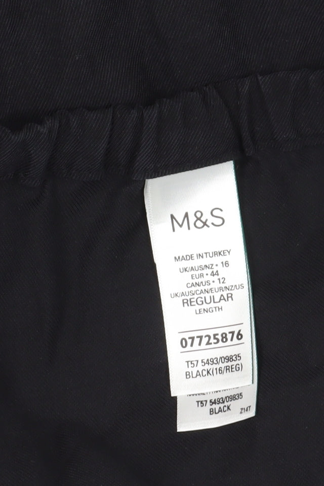 Marks and Spencer Women's Black Trousers UK 16 Regular