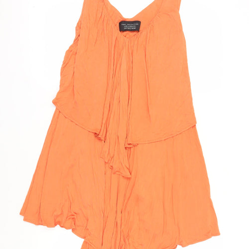 Zara Orange Trapeze Swing Dress, Women’s Size 12