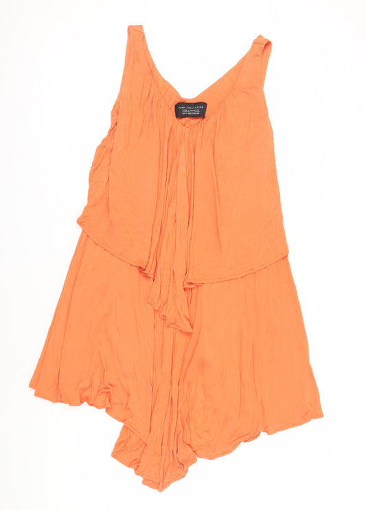 Zara Orange Trapeze Swing Dress, Women’s Size 12