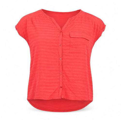 Next Women Red V-Neck Blouse, Size 14, Casual Short Sleeve