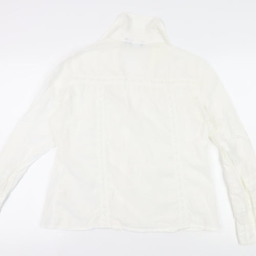 Per Una Women's White Embroidered Blouse Size 14