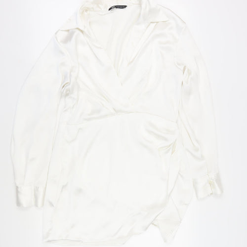 Zara Women's Ivory Wrap Dress XL
