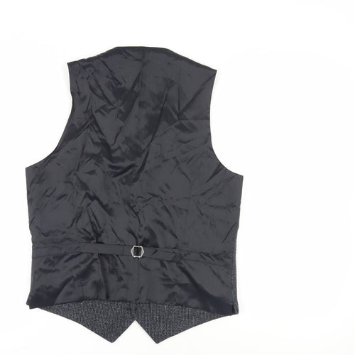 Marks and Spencer Men's Grey Waistcoat 40R Herringbone Formal