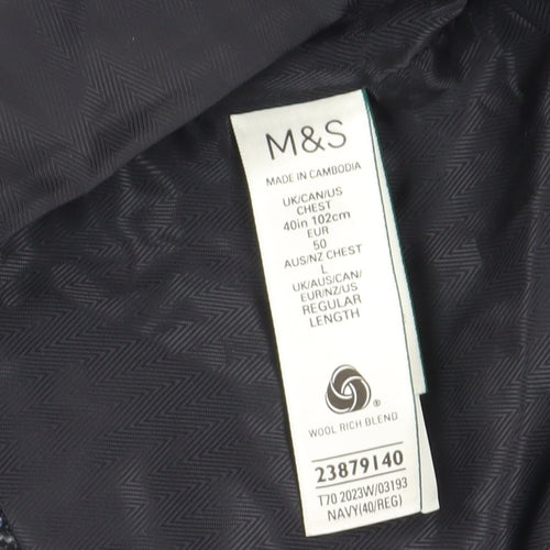 Marks and Spencer Men's Grey Waistcoat 40R Herringbone Formal