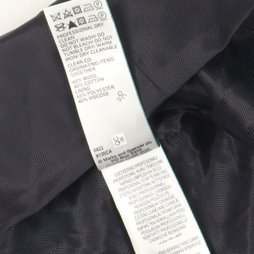 Marks and Spencer Men's Grey Waistcoat 40R Herringbone Formal