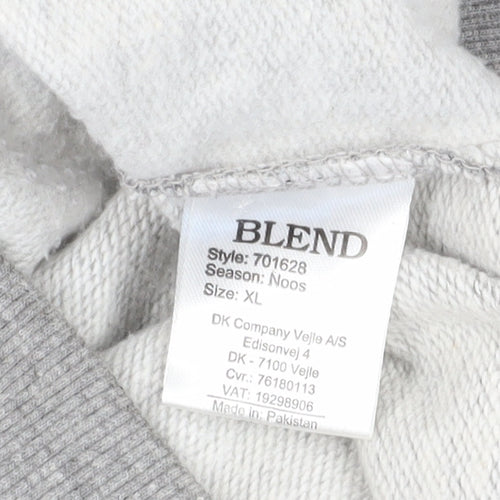 Blend Men's Grey Full Zip Hoodie XL
