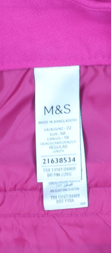 Marks and Spencer Women's Pink Cropped Belted Trousers