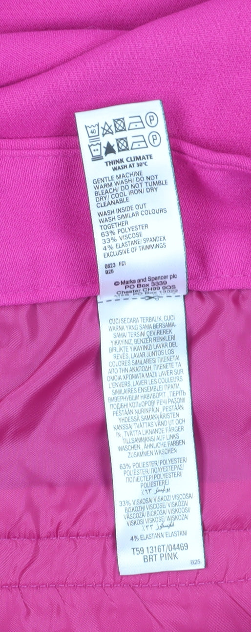 Marks and Spencer Women's Pink Cropped Belted Trousers