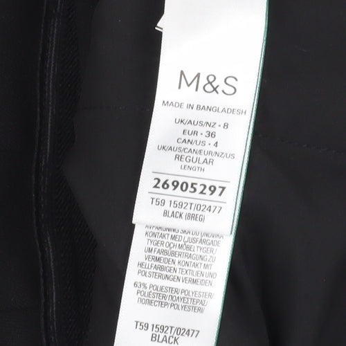 Marks and Spencer Women's Black Cropped Trousers - Size 8