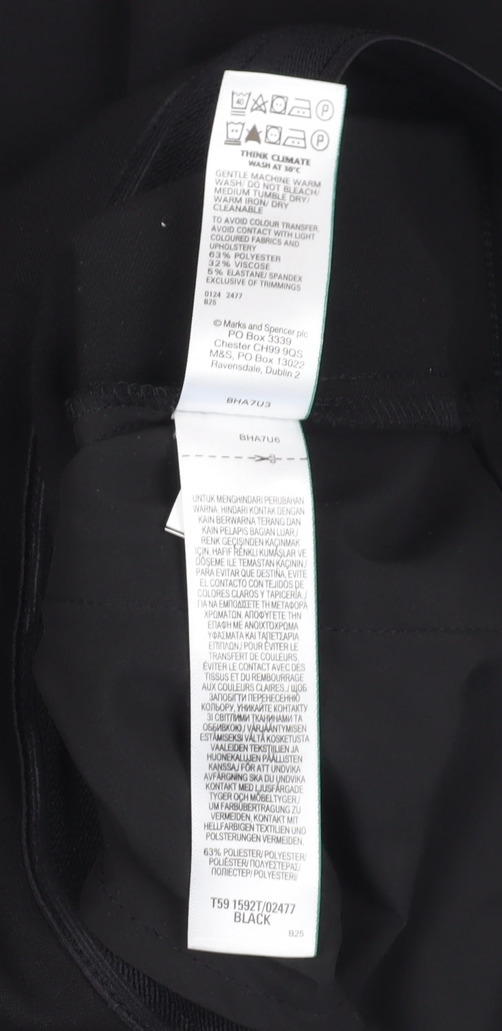 Marks and Spencer Women's Black Cropped Trousers - Size 8