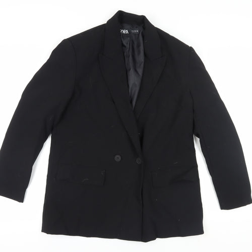 Zara Women's Black Double-Breasted Suit Jacket
