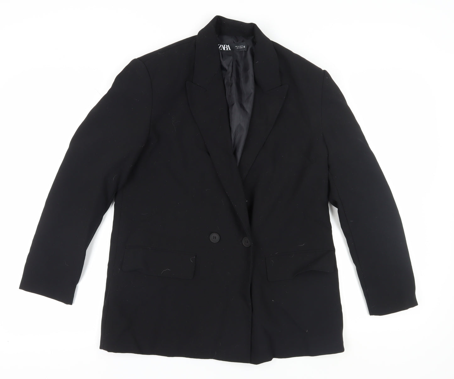 Zara Women's Black Double-Breasted Suit Jacket