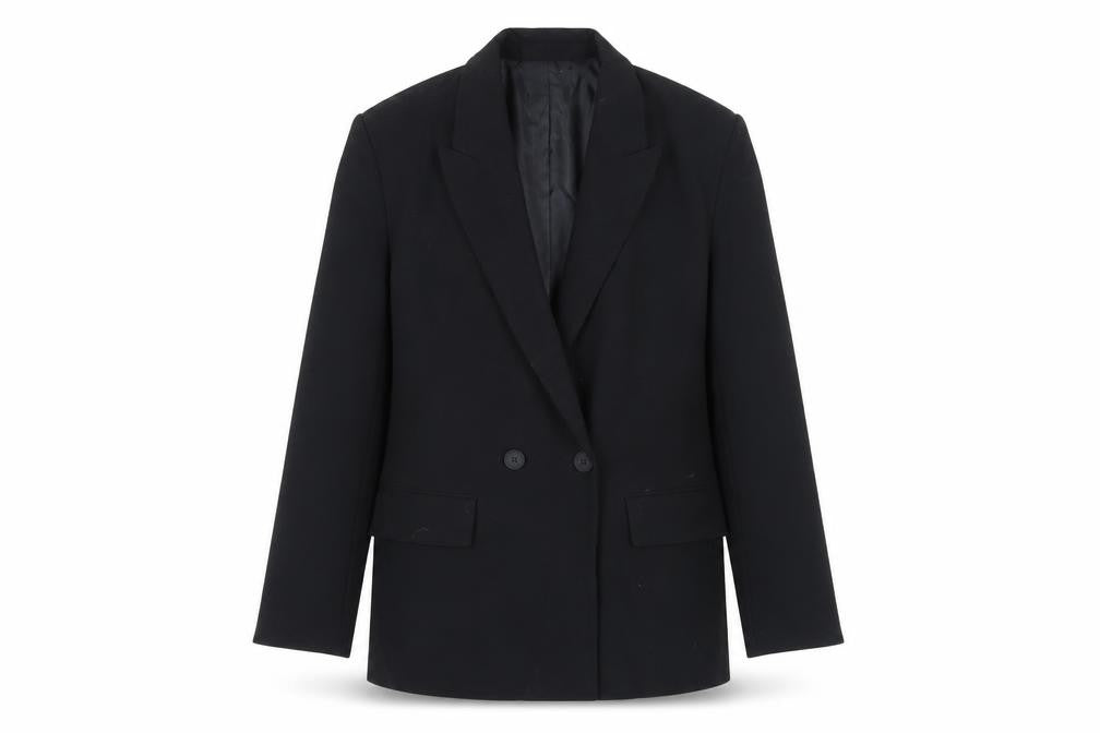 Zara Women's Black Double-Breasted Suit Jacket