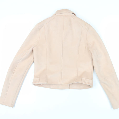 River Island Girls Beige Biker Jacket with Zipped Pockets