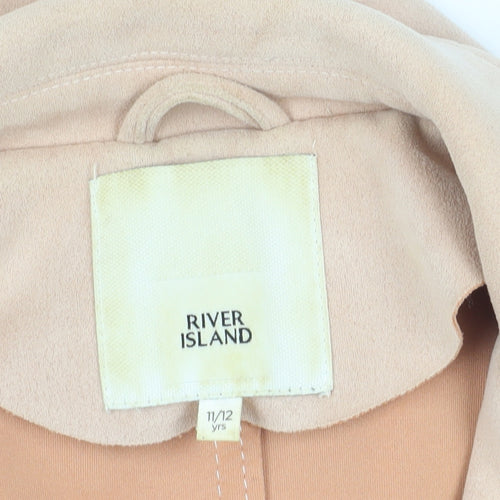 River Island Girls Beige Biker Jacket with Zipped Pockets