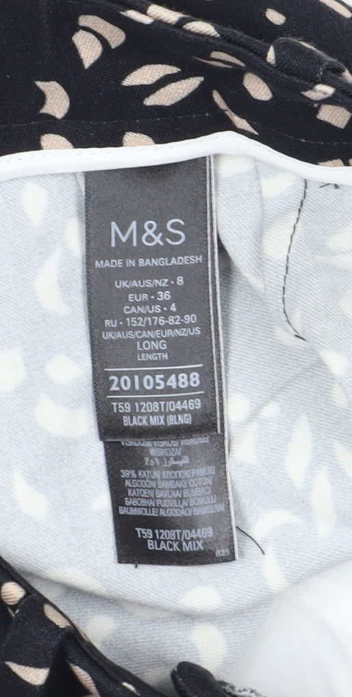 Marks and Spencer Women Black Cropped Trousers Size 8