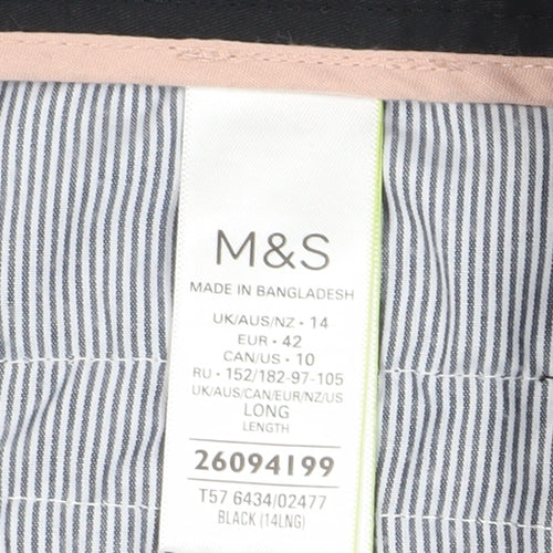 Marks and Spencer Womens Black Chino Trousers Size 14