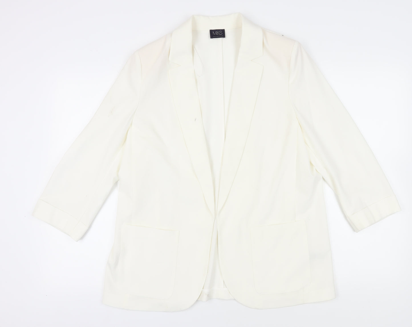Marks and Spencer Women White Blazer Size 16