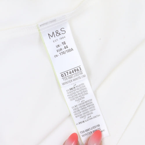 Marks and Spencer Women White Blazer Size 16