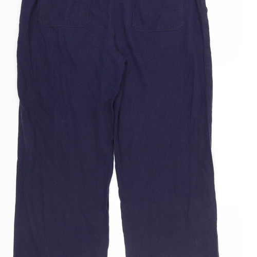 Marks and Spencer Women's Blue Linen Joggers Size 18