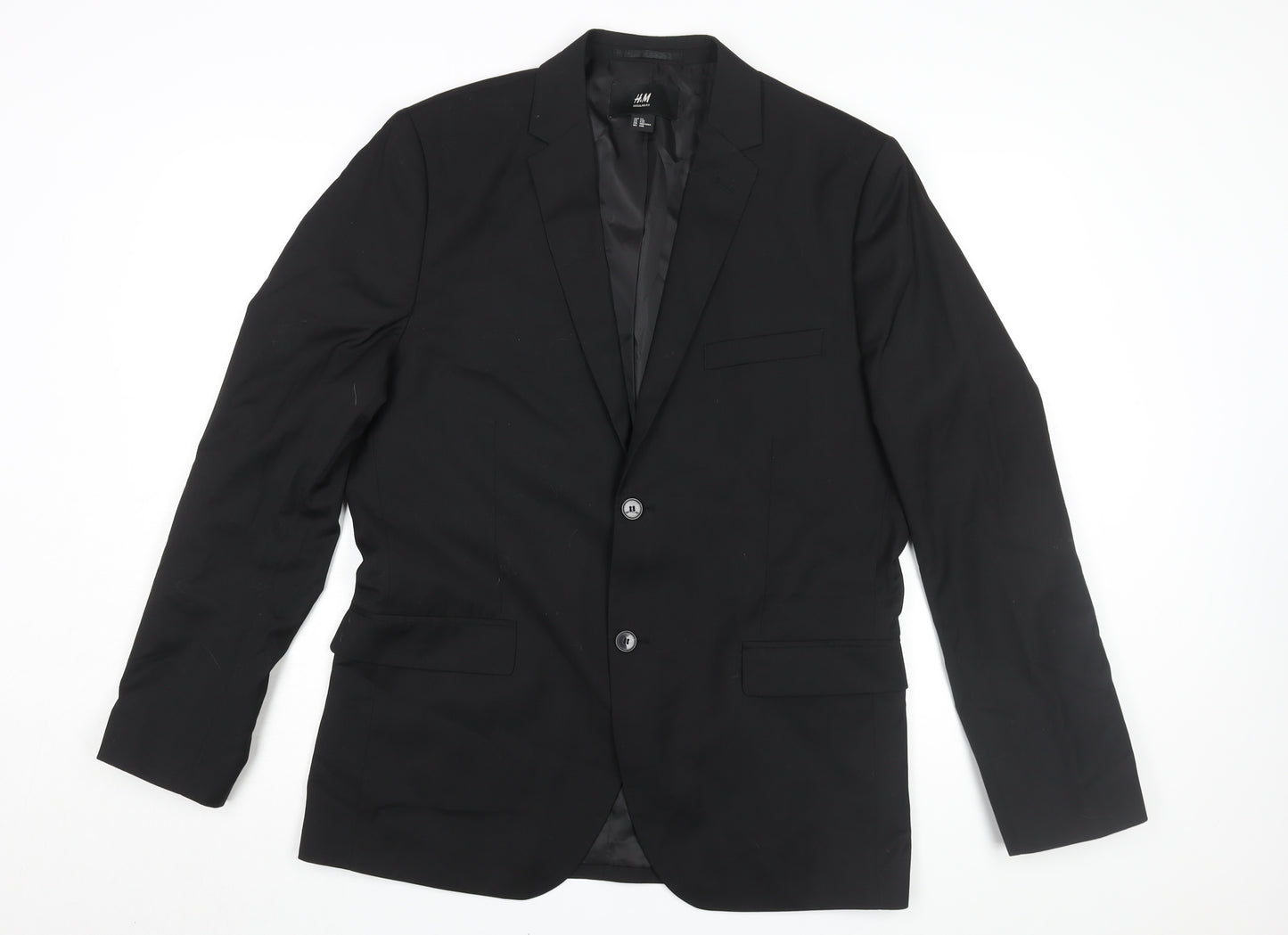 H&M Men's Black Regular Fit Blazer Size 44R - Formal Wear