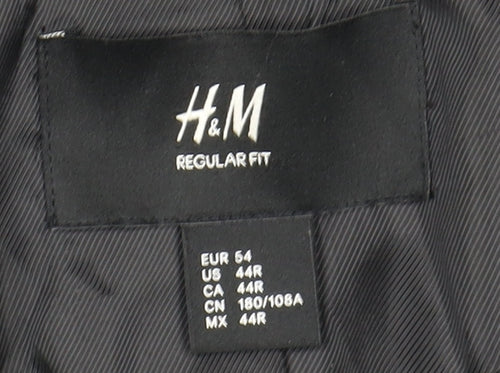 H&M Men's Black Regular Fit Blazer Size 44R - Formal Wear