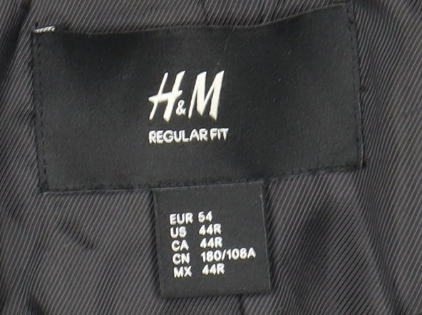 H&M Men's Black Regular Fit Blazer Size 44R - Formal Wear