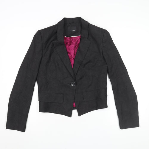 Next Women's Black Check Blazer, Size 12, Business