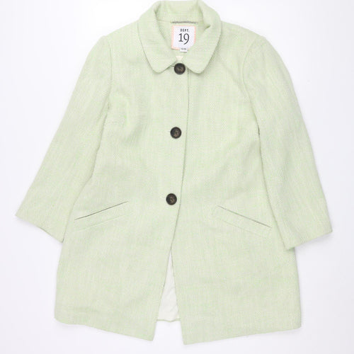 Dept 19 Women's Green Classic Coat, Size 14, Button Detail