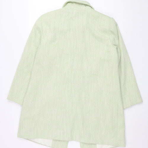 Dept 19 Women's Green Classic Coat, Size 14, Button Detail
