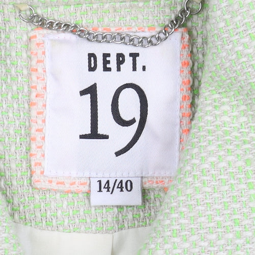 Dept 19 Women's Green Classic Coat, Size 14, Button Detail