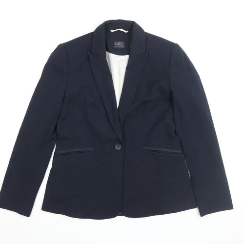 Marks and Spencer Women's Blue Blazer, Size 10