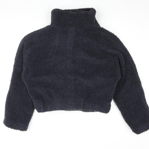 D'Viego Womens Black Cropped Fleece Jacket XS