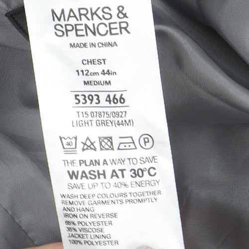 Marks and Spencer Men's Grey Blazer - Size 44R