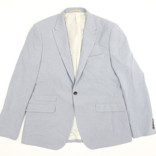 Burton Men's Blue Check Blazer 44 Regular Fit