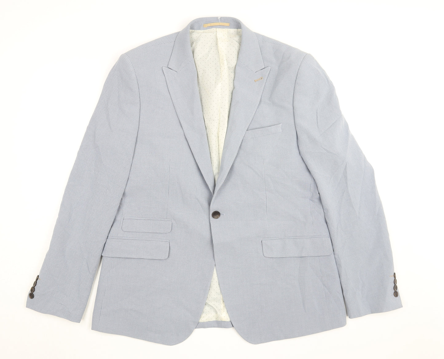 Burton Men's Blue Check Blazer 44 Regular Fit