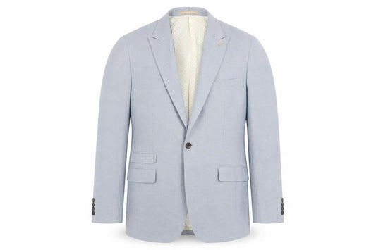 Front view of Burton Men's Blue Check Blazer 44 Regular Fit
