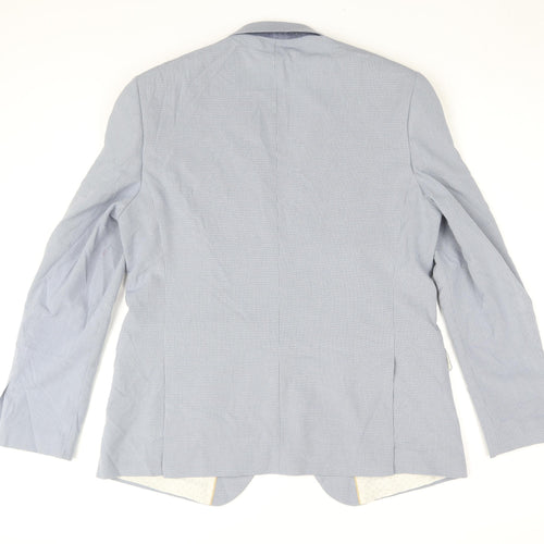 Burton Men's Blue Check Blazer 44 Regular Fit