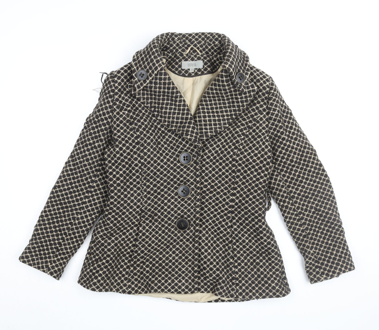 Marks and Spencer Women's Black Pea Coat Size 14