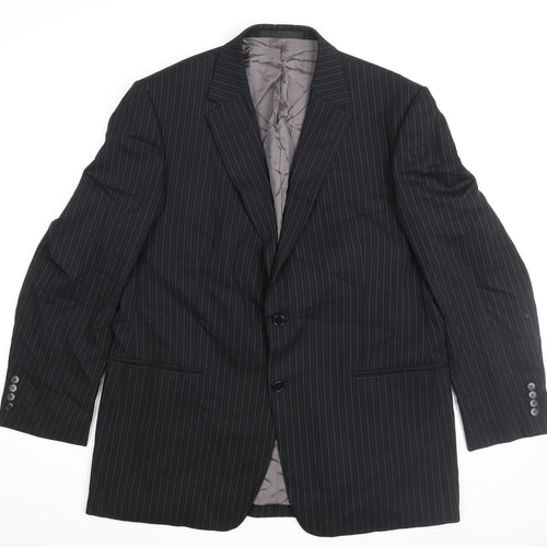 Marks and Spencer Men's Black Striped Blazer 44R