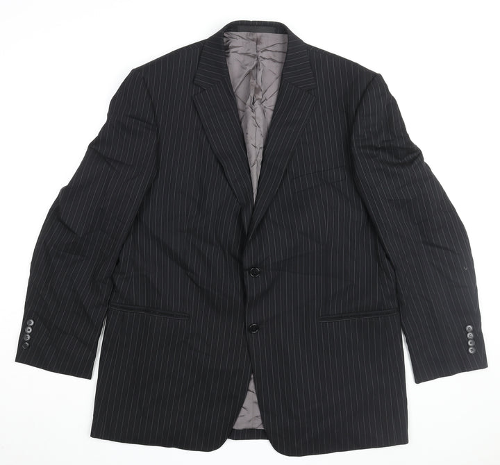 Marks and Spencer Men's Black Striped Blazer 44R