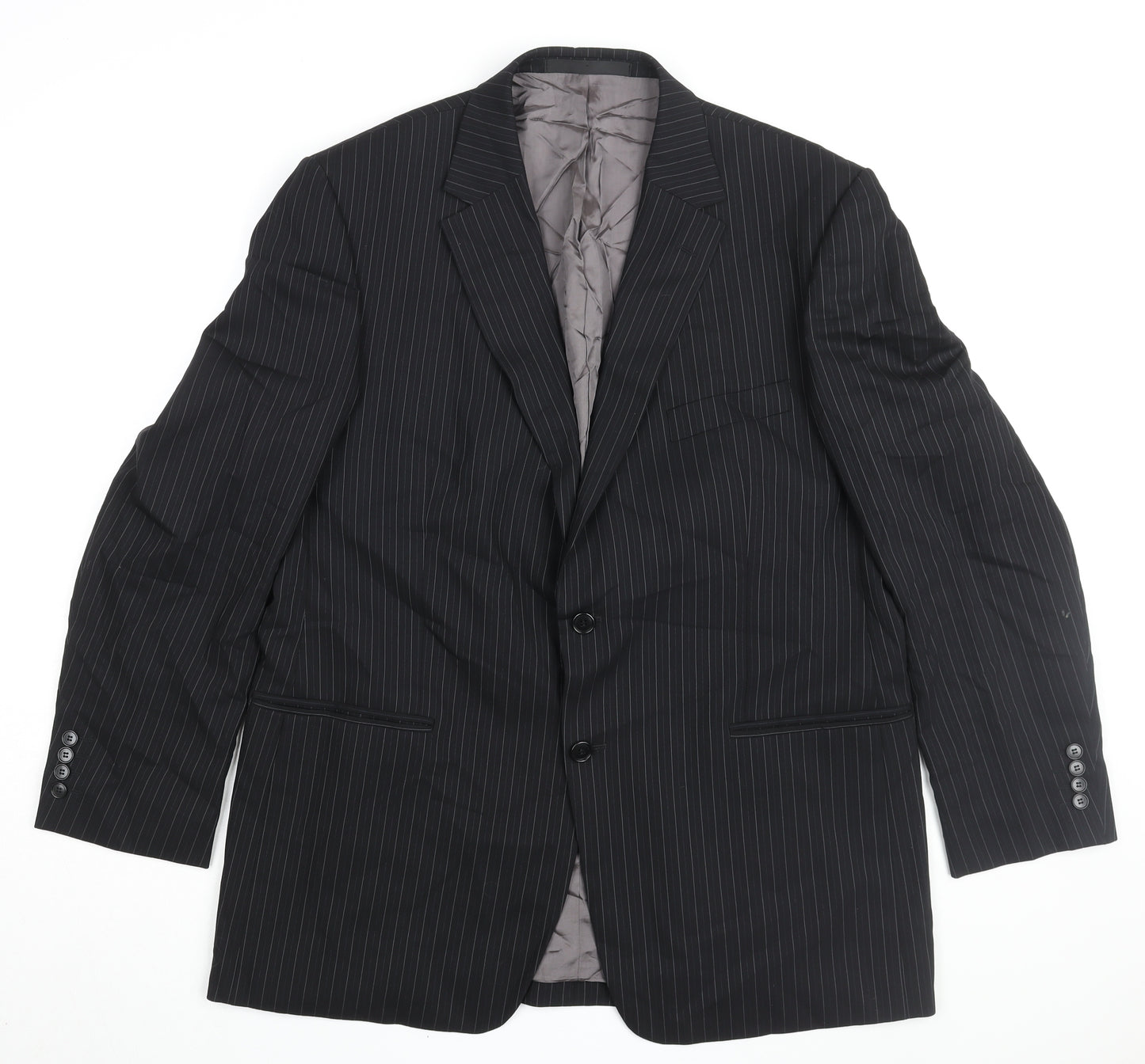 Marks and Spencer Men's Black Striped Blazer 44R