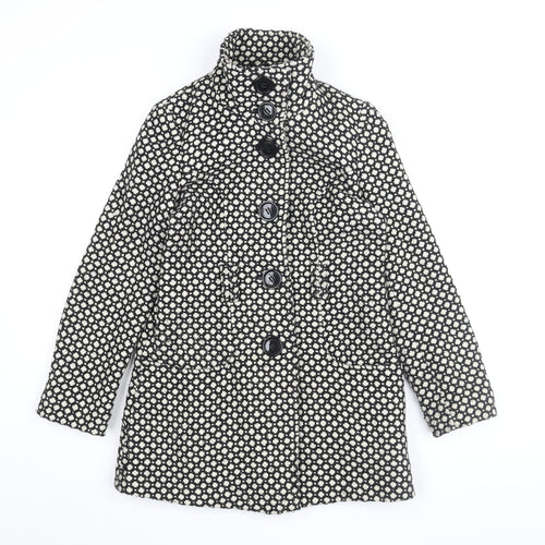 Debenhams Women's Petite Black Geometric Coat