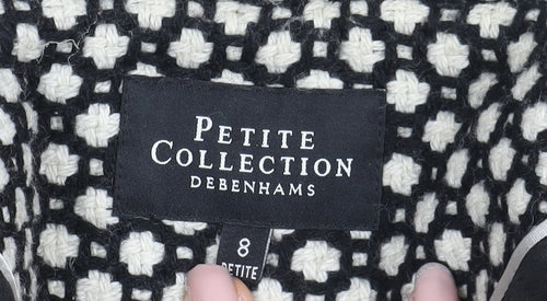 Debenhams Women's Petite Black Geometric Coat