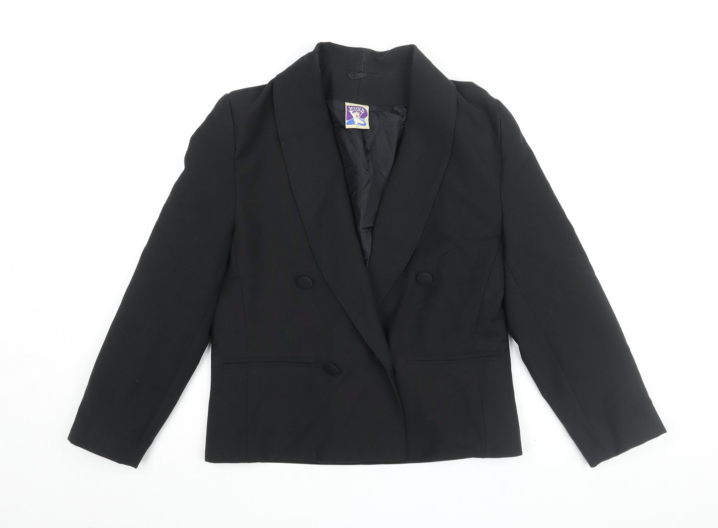 C&A Women's Black Blazer, Size 10, Double Breasted