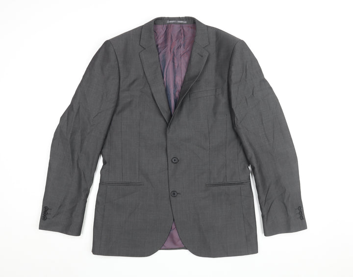 Next Men's Grey Blazer 40R Regular Fit Formal