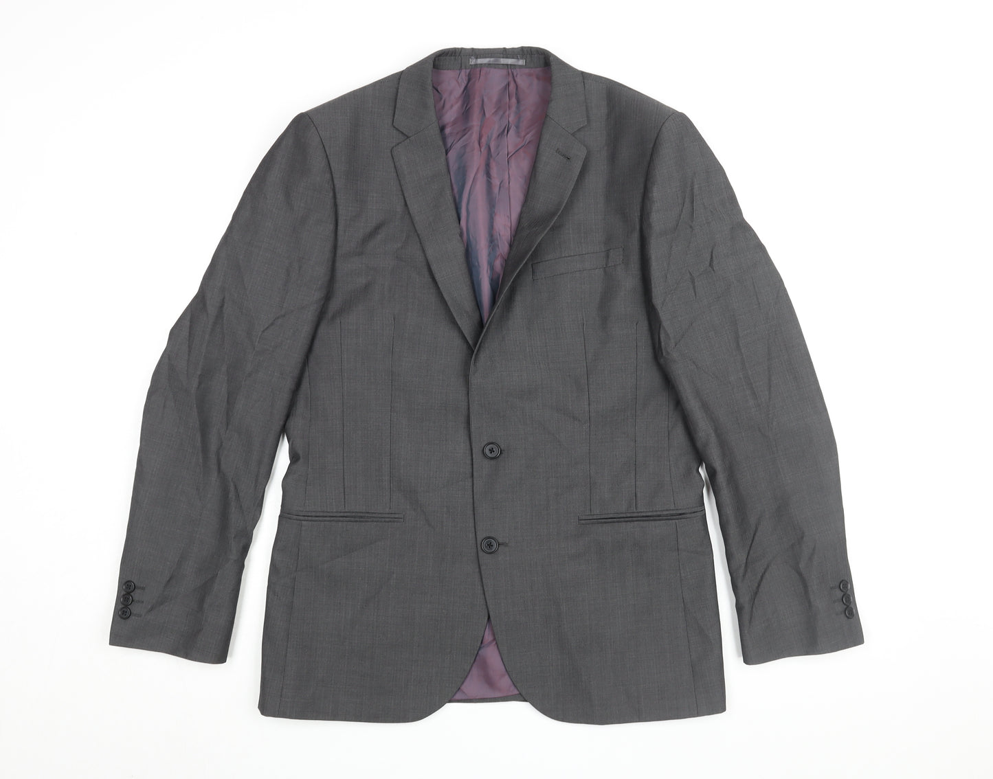 Next Men's Grey Blazer 40R Regular Fit Formal