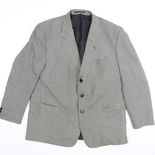Burton Mens Black and White Check Blazer Size 46R