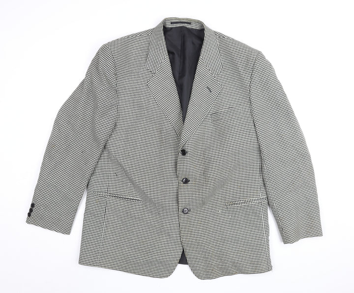 Burton Mens Black and White Check Blazer Size 46R